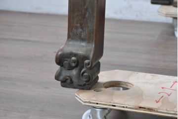 中国ヴィンテージ　オリエンタルな透かし彫りが印象的なダイニングテーブル　(R-090011)