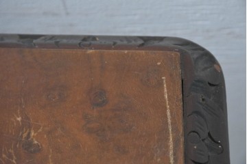 イギリスヴィンテージ　1960年頃　彫刻と曲線脚が優美なエクステンションテーブル　(R-090012)