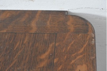 イギリスアンティーク　1930年頃　上手物!!　高級品!!　オーク材　大きなバルボスレッグが存在感を放つドローリーフテーブル　(R-090013)