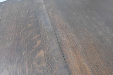 イギリスアンティーク　1930年頃　上手物!!　高級品!!　オーク材　大きなバルボスレッグが存在感を放つドローリーフテーブル　(R-090013)