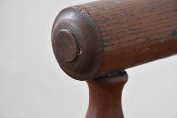 イギリスアンティーク　 1840年から1880年頃　オーク材　花彫刻と縦溝装飾が美しいベンチ　(R-090014)