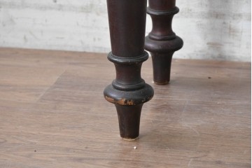 イギリスアンティーク　 1840年から1880年頃　オーク材　花彫刻と縦溝装飾が美しいベンチ　(R-090014)