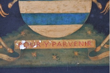 【簡易リペア限定品】　イギリスアンティーク　1930年から1940年頃　紋章風意匠とユニコーンが印象的なパブサイン　(R-090032)