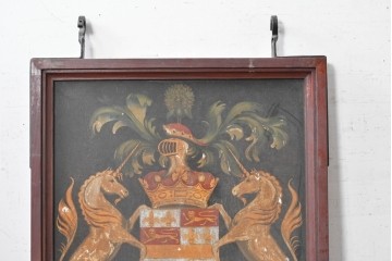 【簡易リペア限定品】　イギリスアンティーク　1930年から1940年頃　紋章風意匠とユニコーンが印象的なパブサイン　(R-090032)