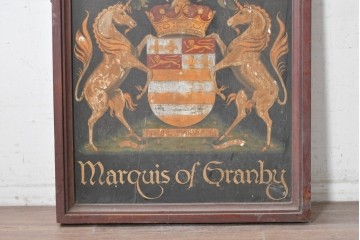【簡易リペア限定品】　イギリスアンティーク　1930年から1940年頃　紋章風意匠とユニコーンが印象的なパブサイン　(R-090032)