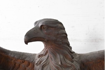 【簡易リペア限定品】　イギリスアンティーク　1870年から1910年頃　激レア!　オーク材　翼を広げた鷲の彫刻が圧巻のレクターン　(R-090038)