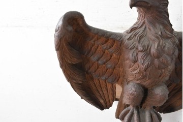 【簡易リペア限定品】　イギリスアンティーク　1870年から1910年頃　激レア!　オーク材　翼を広げた鷲の彫刻が圧巻のレクターン　(R-090038)