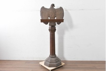 【簡易リペア限定品】　イギリスアンティーク　1870年から1910年頃　激レア!　オーク材　翼を広げた鷲の彫刻が圧巻のレクターン　(R-090038)