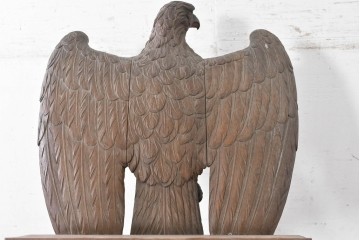 【簡易リペア限定品】　イギリスアンティーク　1870年から1910年頃　激レア!　オーク材　翼を広げた鷲の彫刻が圧巻のレクターン　(R-090038)