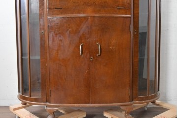 イギリスヴィンテージ　1950年から1960年頃　Turnidge(ターニッジ)　マホガニー材　カウンター付き　丸みのあるフォルムが魅力のカクテルキャビネット　(R-090043)