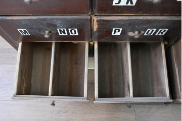 和製アンティーク　希少デザイン　引き出し34杯付き!　カウンターキャビネット　(R-090044)