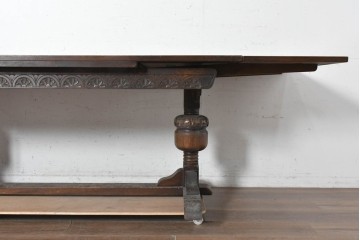 イギリスヴィンテージ　1950年頃から1960年頃　特大サイズ　オーク材　ゆったり使えるエクステンションテーブル　(R-090048)