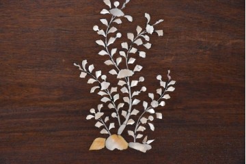 中国ヴィンテージ　1950年から1970年頃　高級品!　紫檀(シタン)材・大理石(雲石)　中国伝統の螺鈿細工を贅沢に施したベンチ　(R-090052)