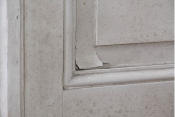 フランスアンティーク　1900年頃　特大!!　伸びやかな草花のエッチングガラスが美しい!　折れ戸と片開き戸の3枚セット　(R-090058)