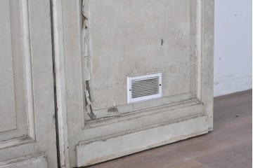 フランスアンティーク　1900年頃　特大!!　伸びやかな草花のエッチングガラスが美しい!　折れ戸と片開き戸の3枚セット　(R-090058)