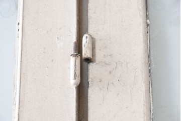 フランスアンティーク　1900年頃　特大!!　伸びやかな草花のエッチングガラスが美しい!　折れ戸と片開き戸の3枚セット　(R-090058)