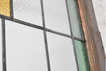 イギリスアンティーク建具　1920年頃　超特大!!　高さ約2.7m　曲線意匠が優美なステンドグラス1枚　(R-090059)