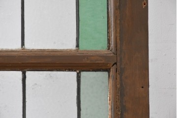 イギリスアンティーク建具　1920年頃　超特大!!　高さ約2.7m　曲線意匠が優美なステンドグラス1枚　(R-090059)