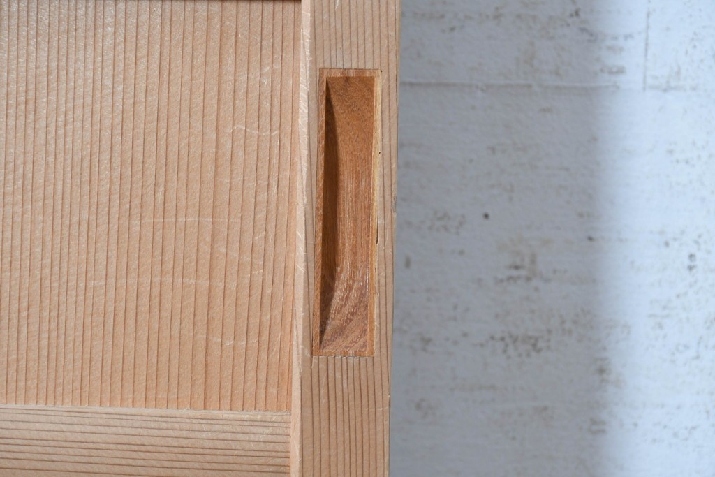 ヴィンテージ建具　昭和後期　柾目が魅力的な舞良戸1枚　(R-090061)