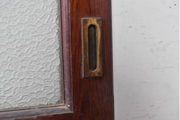 イギリスアンティーク建具　1940年頃　高さ約2.5m　型ガラスがアクセントを添える引き戸1枚　(R-090072)