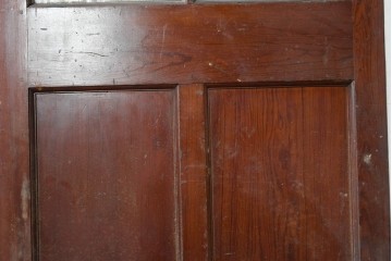イギリスアンティーク建具　1940年頃　高さ約2.5m　型ガラスがアクセントを添える引き戸1枚　(R-090072)