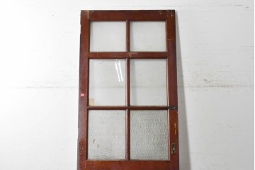 イギリスアンティーク建具　1940年頃　高さ約2.5m　型ガラスがアクセントを添える引き戸1枚　(R-090073)