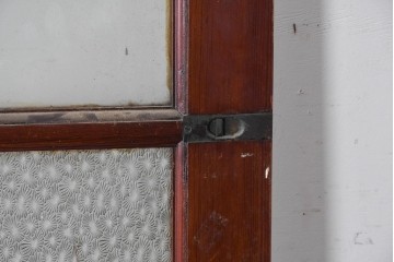 イギリスアンティーク建具　1940年頃　高さ約2.5m　型ガラスがアクセントを添える引き戸1枚　(R-090073)