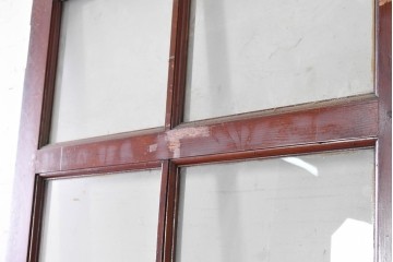 イギリスアンティーク建具　1940年頃　高さ約2.5m　型ガラスがアクセントを添える引き戸1枚　(R-090073)