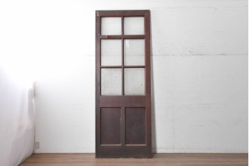 イギリスアンティーク建具　1940年頃　高さ約2.5m　型ガラスがアクセントを添える引き戸1枚　(R-090073)