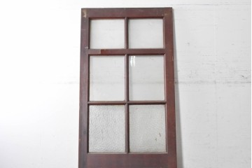 イギリスアンティーク建具　1940年頃　高さ約2.5m　型ガラスがアクセントを添える引き戸1枚　(R-090073)