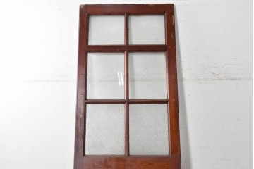 イギリスアンティーク建具　1940年頃　高さ約2.5m　型ガラスがアクセントを添える引き戸1枚　(R-090074)