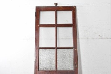 イギリスアンティーク建具　1940年頃　高さ約2.5m　型ガラスがアクセントを添える引き戸1枚　(R-090075)