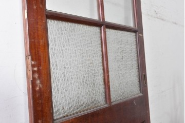イギリスアンティーク建具　1940年頃　高さ約2.5m　型ガラスがアクセントを添える引き戸1枚　(R-090075)