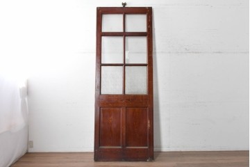 イギリスアンティーク建具　1940年頃　高さ約2.5m　型ガラスがアクセントを添える引き戸1枚　(R-090075)