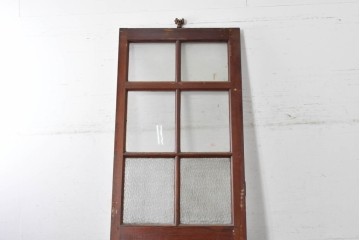 イギリスアンティーク建具　1940年頃　高さ約2.5m　型ガラスがアクセントを添える引き戸1枚　(R-090076)