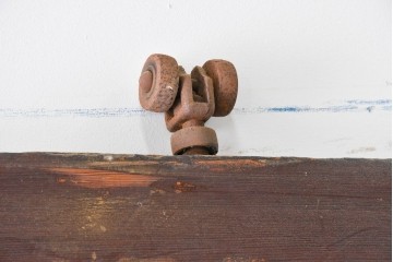 イギリスアンティーク建具　1940年頃　高さ約2.5m　型ガラスがアクセントを添える引き戸1枚　(R-090076)