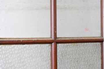 イギリスアンティーク建具　1940年頃　高さ約2.5m　型ガラスがアクセントを添える引き戸1枚　(R-090076)