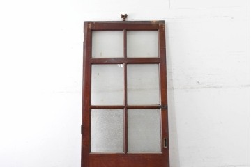 イギリスアンティーク建具　1940年頃　高さ約2.5m　型ガラスがアクセントを添える引き戸1枚　(R-090076)