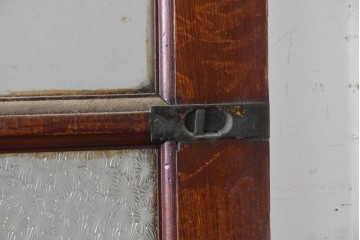 イギリスアンティーク建具　1940年頃　高さ約2.5m　型ガラスがアクセントを添える引き戸1枚　(R-090076)
