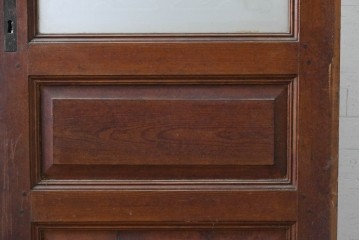 イギリスアンティーク　1920年頃　特大!!　高さ約2.7m　花瓶に生けた草花を繊細に描いたエッチングガラス入りドア1枚　(R-090080)