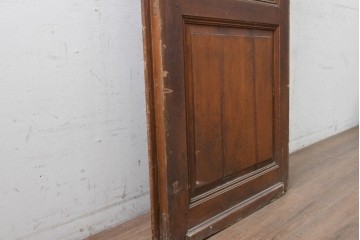 イギリスアンティーク　1920年頃　特大!!　高さ約2.7m　花瓶に生けた草花を繊細に描いたエッチングガラス入りドア1枚　(R-090080)
