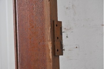 イギリスアンティーク　1920年頃　特大!!　高さ約2.7m　花瓶に生けた草花を繊細に描いたエッチングガラス入りドア1枚　(R-090080)
