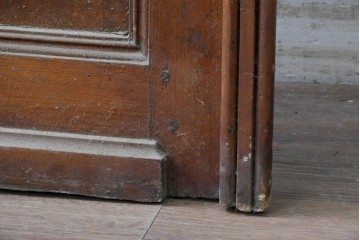 イギリスアンティーク　1920年頃　特大!!　高さ約2.7m　花瓶に生けた草花を繊細に描いたエッチングガラス入りドア1枚　(R-090080)
