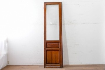 イギリスアンティーク　1920年頃　特大!!　高さ約2.7m　妖精のような女性と小鳥を描いたエッチングガラス入りドア1枚　(R-090081)