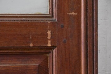 イギリスアンティーク　1920年頃　特大!!　高さ約2.7m　妖精のような女性と小鳥を描いたエッチングガラス入りドア1枚　(R-090081)