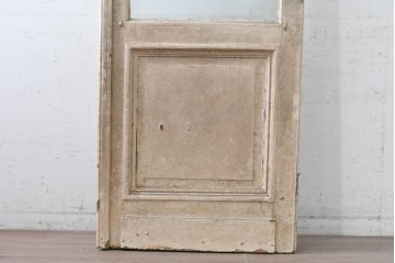 フランスアンティーク　1900年から1920年頃　特大!!　高さ約3m　花器から広がる草花のエッチング模様が印象的なドア1枚　(R-090083)