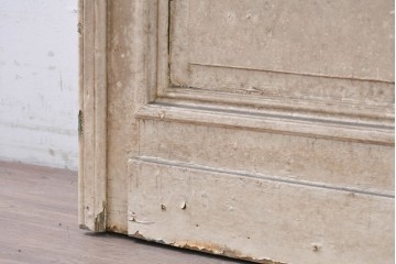 フランスアンティーク　1900年から1920年頃　特大!!　高さ約3m　花器から広がる草花のエッチング模様が印象的なドア1枚　(R-090083)