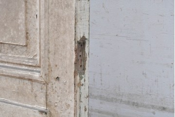 フランスアンティーク　1900年から1920年頃　特大!!　高さ約3m　花器から広がる草花のエッチング模様が印象的なドア1枚　(R-090083)