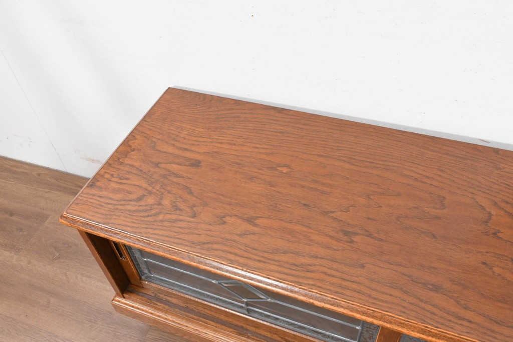 中古　美品　三越家具　COUNTRY HOUSE(カントリーハウス)　 Brugge(ブルージュ)　ステンドグラス扉が美しいテレビボード　(R-090087)