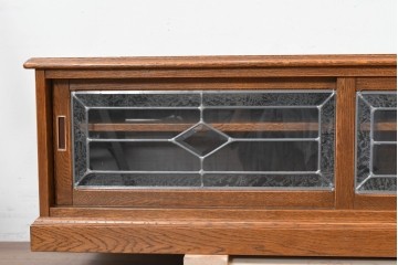 中古　美品　三越家具　COUNTRY HOUSE(カントリーハウス)　 Brugge(ブルージュ)　ステンドグラス扉が美しいテレビボード　(R-090087)